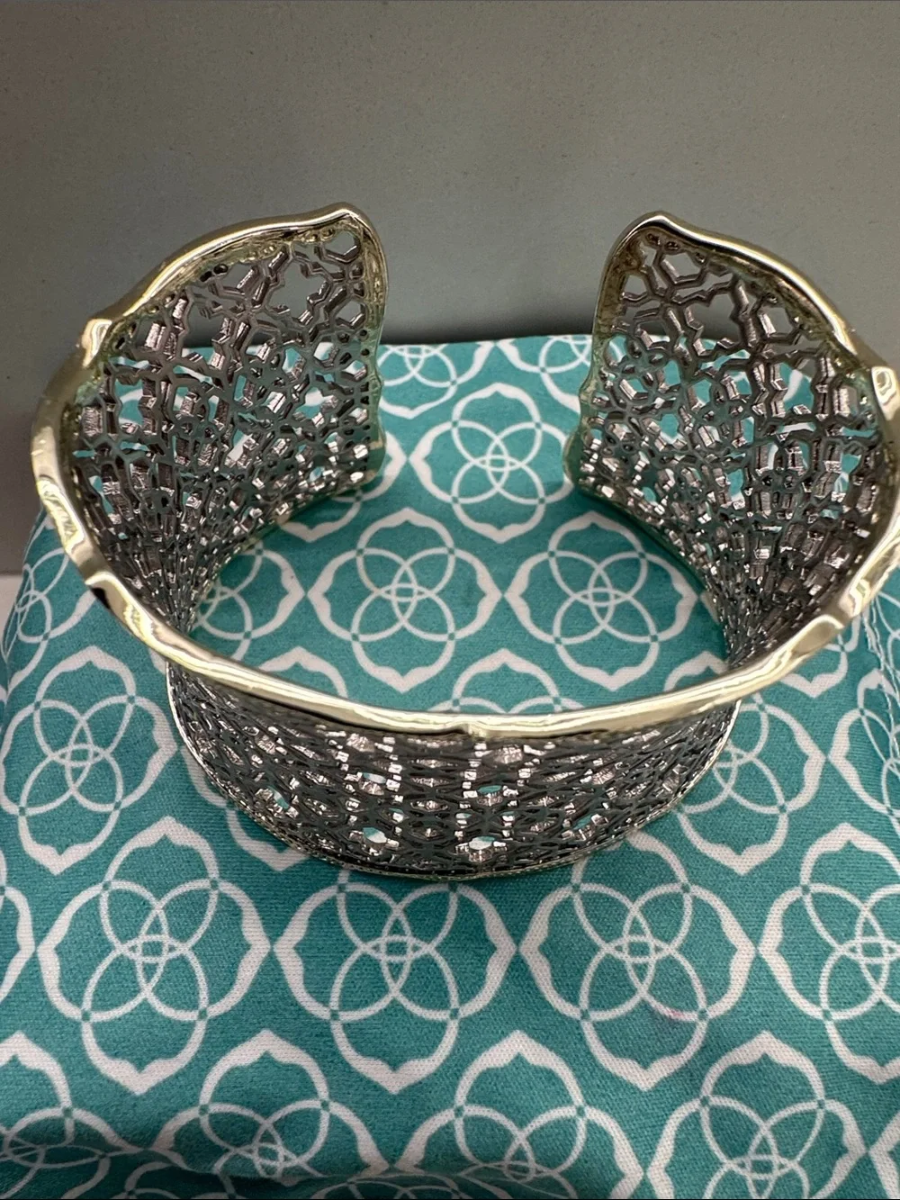 Kendra Scott Two-Tone Filigree Cuff Bracelet - Silver and Gold